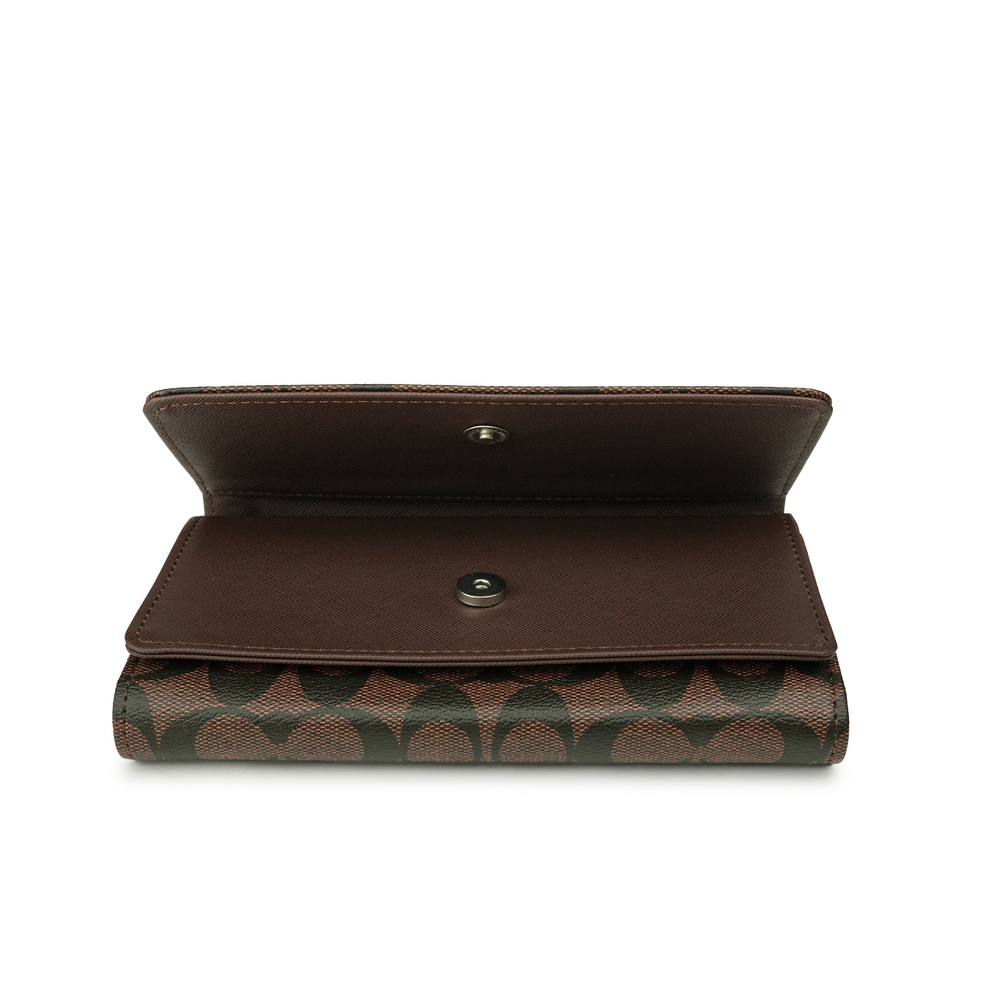 Coach Signature Brown Trifold Wallet