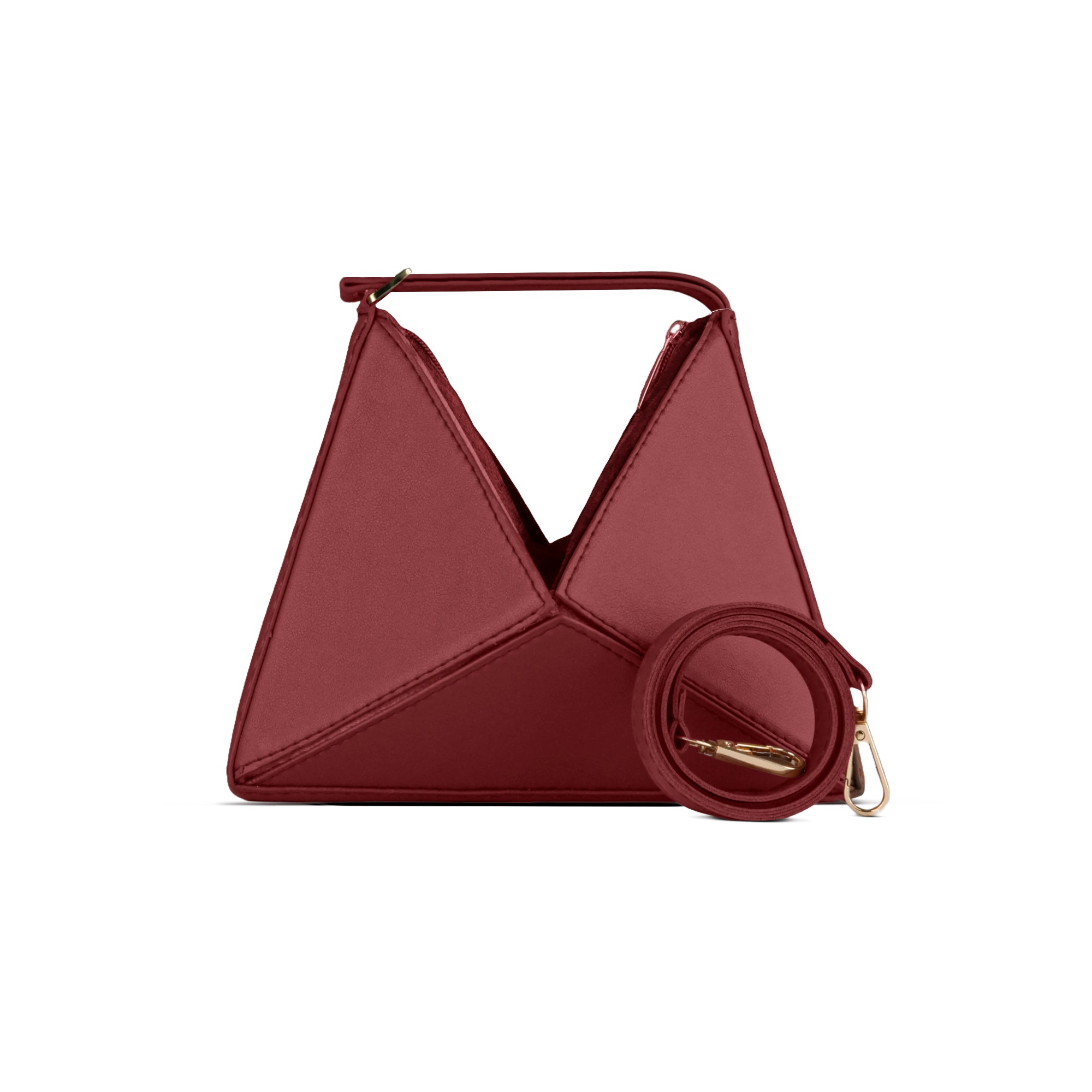 Maroon Velvet Foldover HandBag