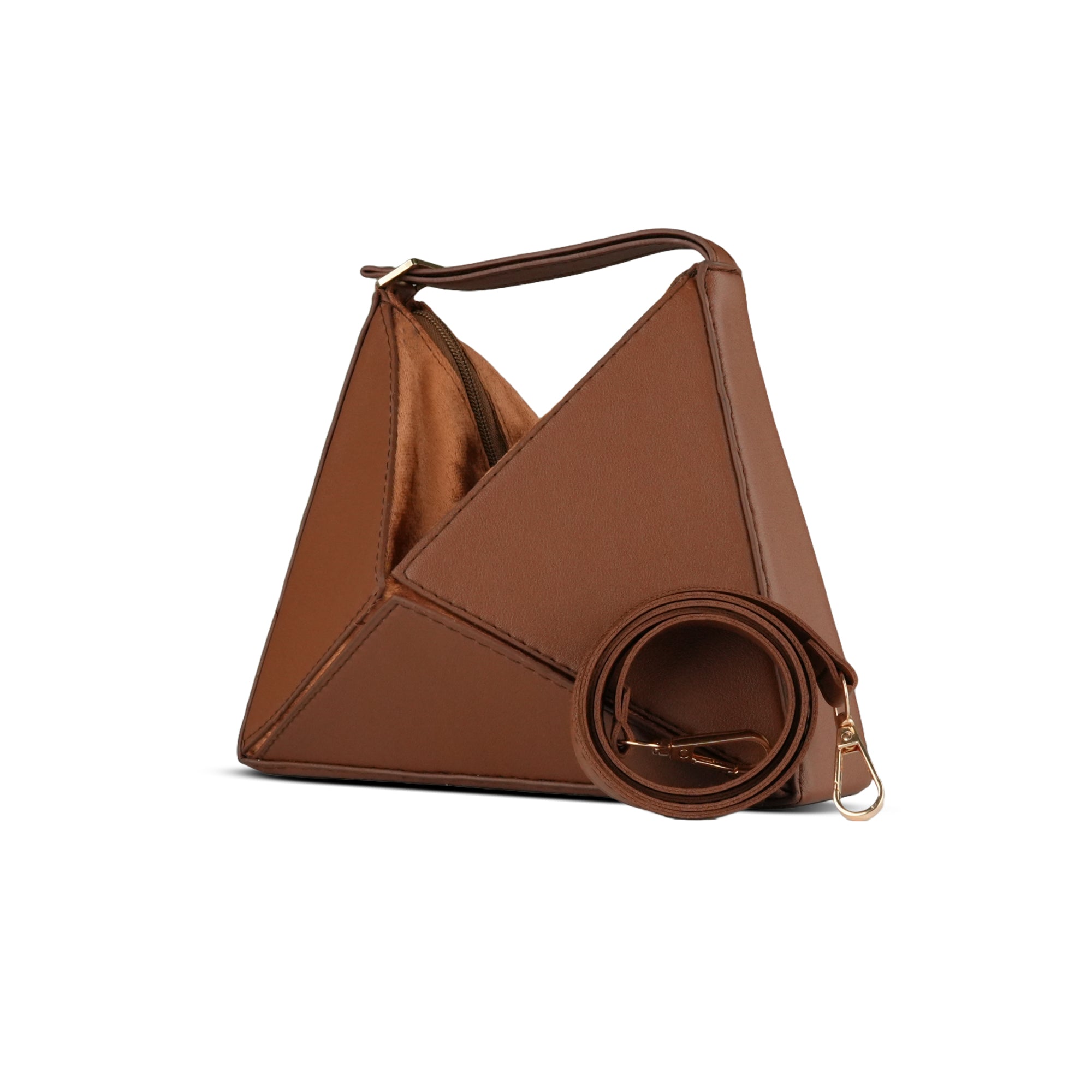 Caramel Velvet Foldover HandBag