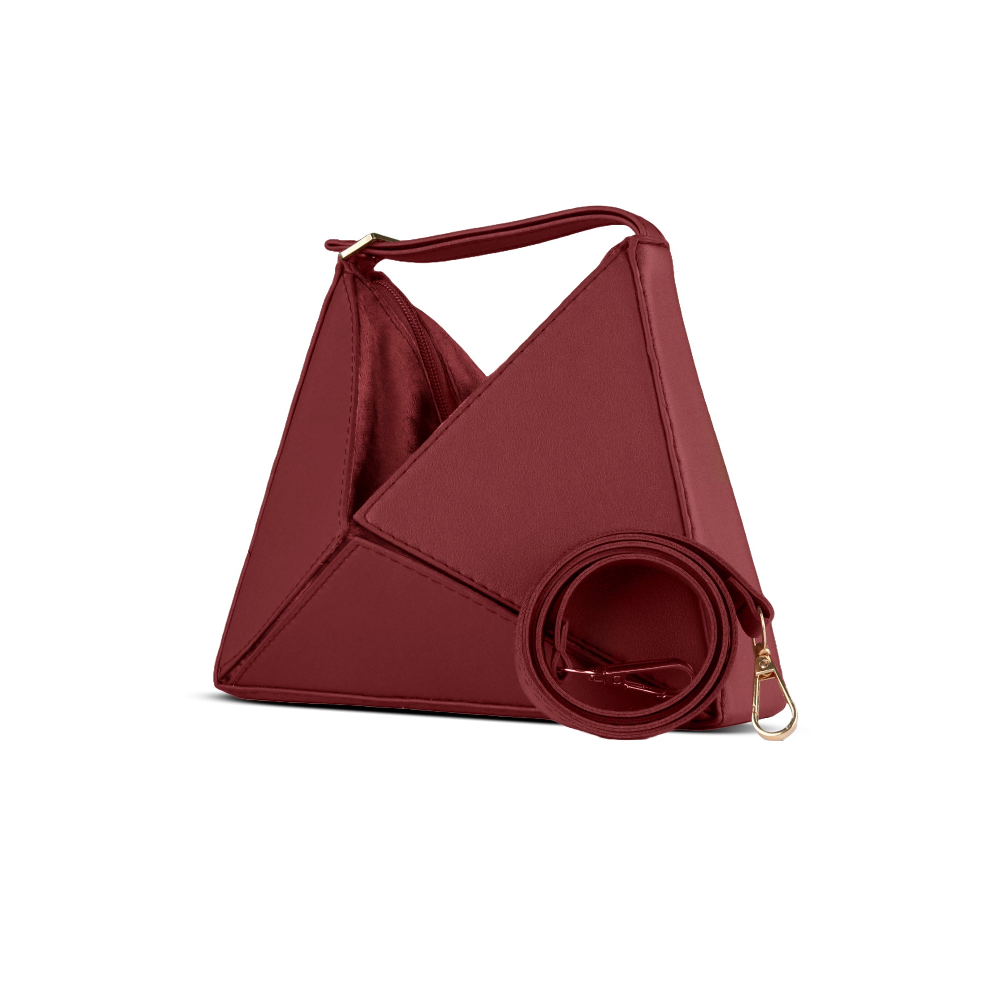 Maroon Velvet Foldover HandBag