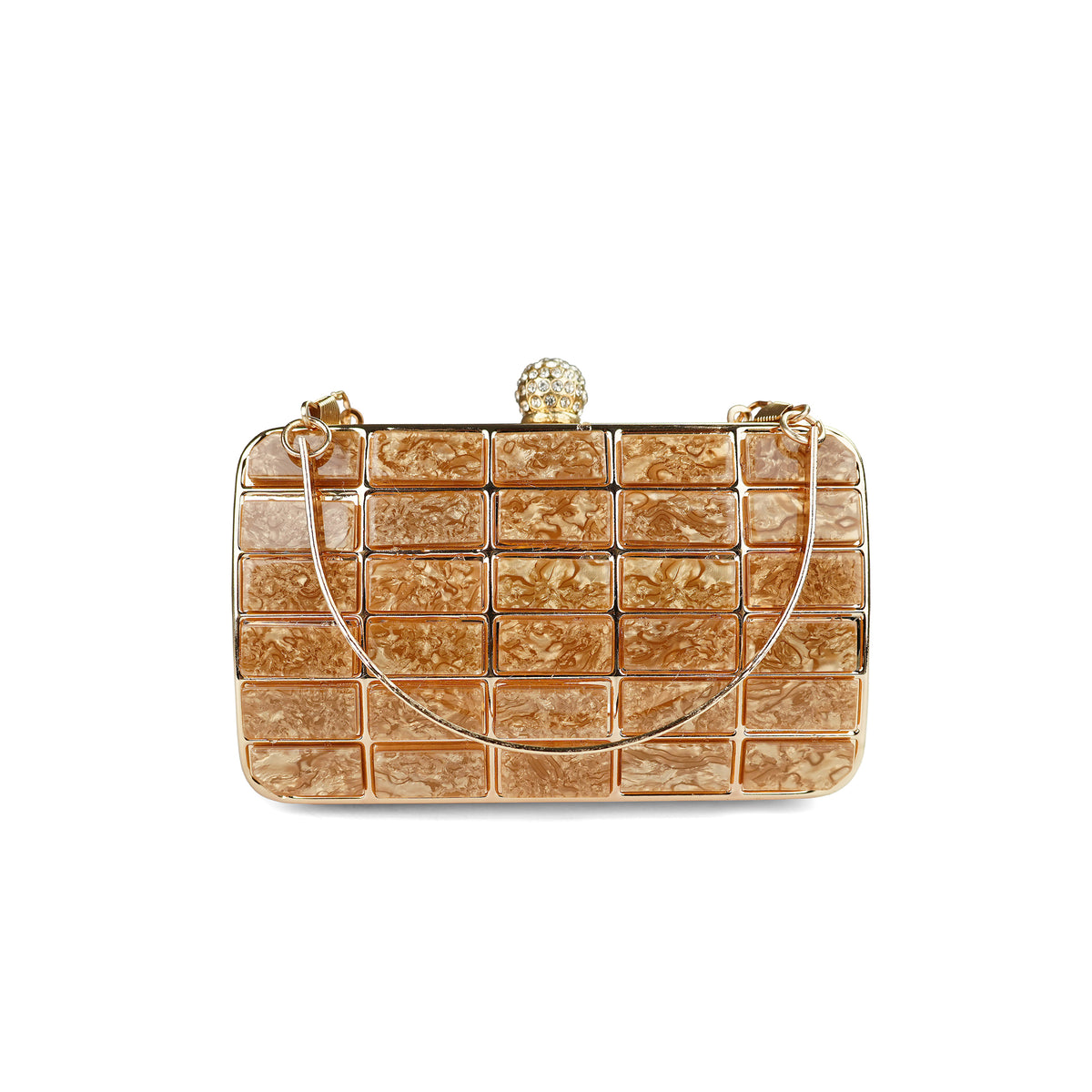 Luxe Gold-Tone Mosaic Clutch Bag