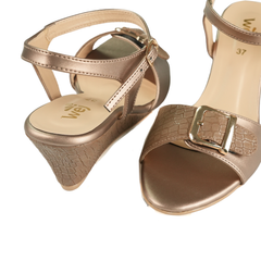 Bronze Buckle Wedge Heels WH09