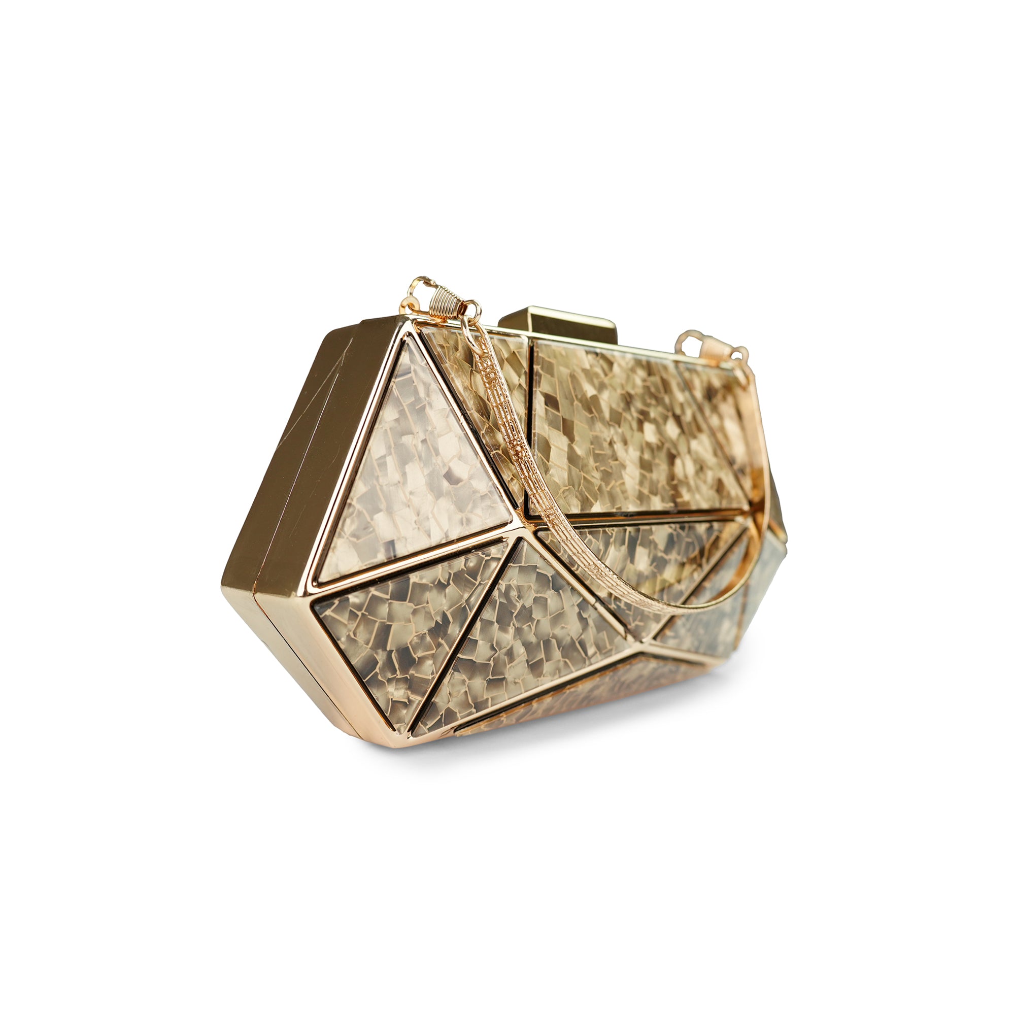 Geometric Glamour Clutch Bag