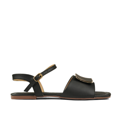 Black Minimalist Sandals WS03