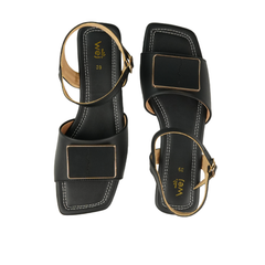 Black Minimalist Sandals WS03