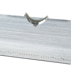 Silver Textured Clutch with Metal Handle