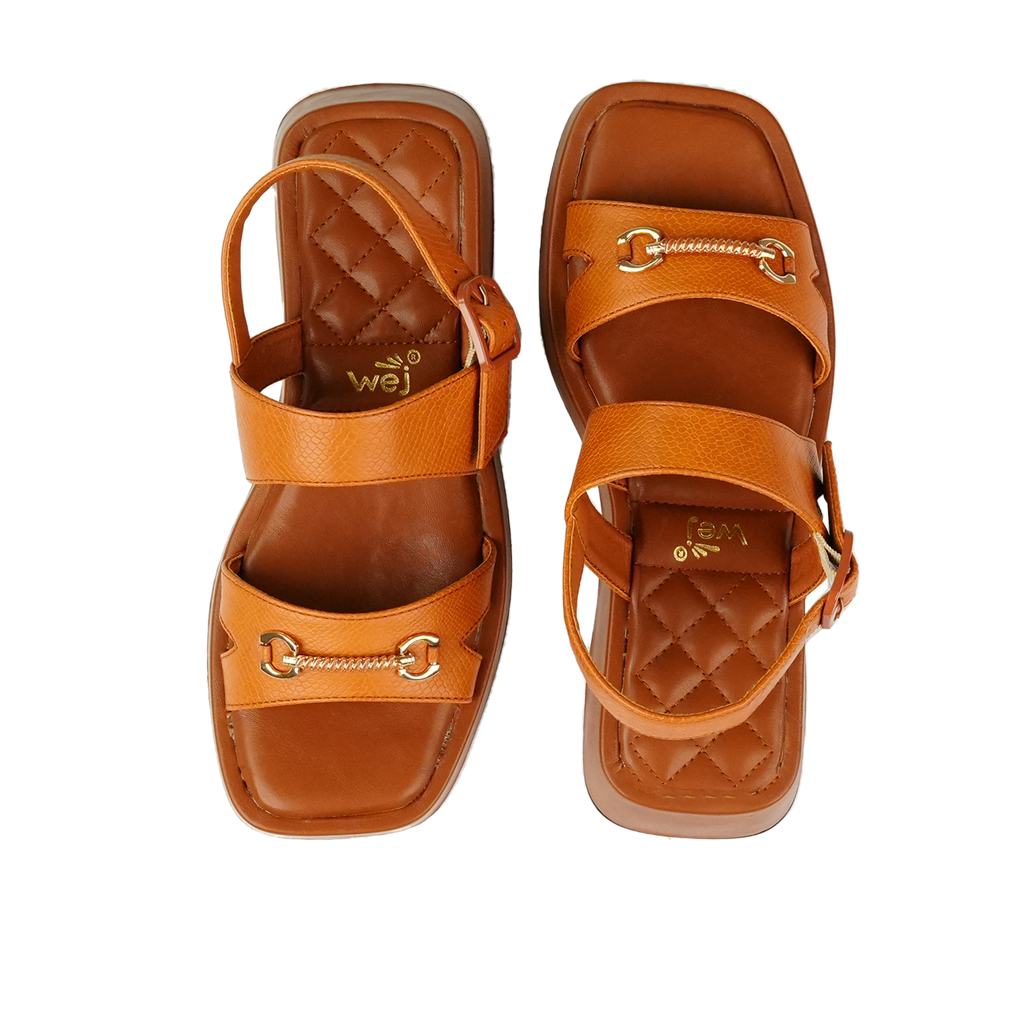 Caramel Quilted Sandals WS05