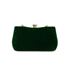 Emerald Crystal-Embellished Velvet Clutch