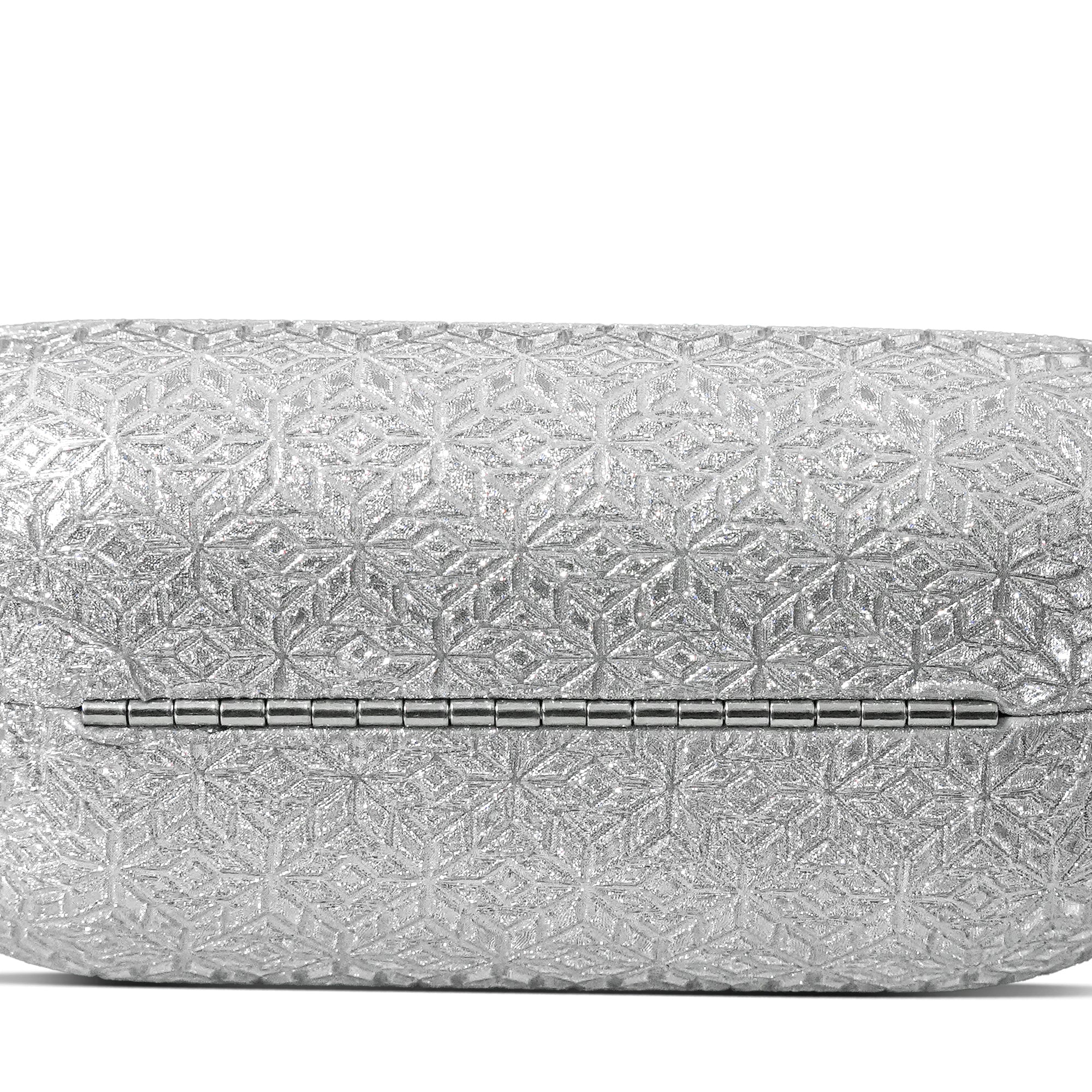 Chic Sliver Clutch with Metal Handle