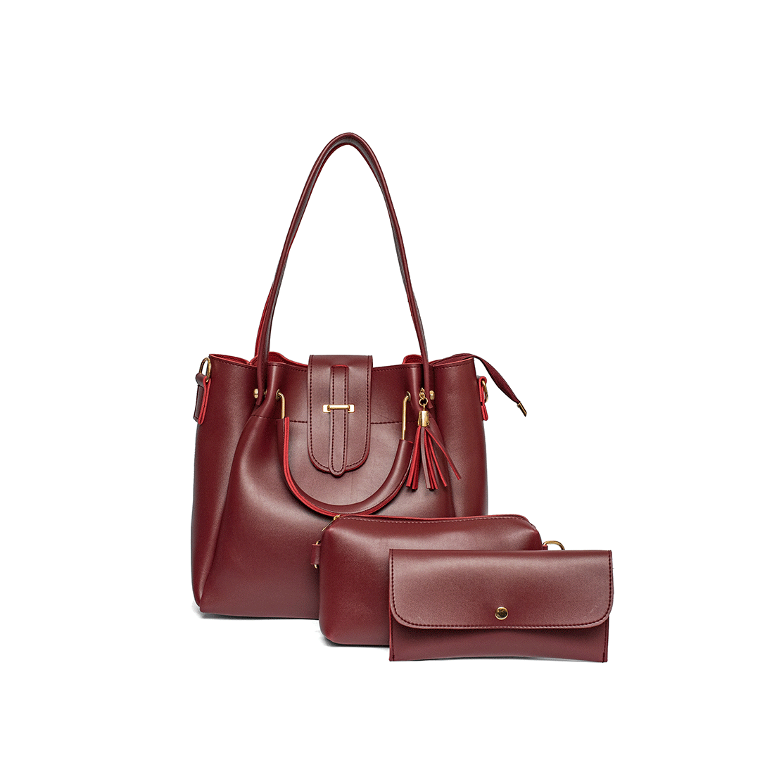 3PC Tote Bag - Maroon