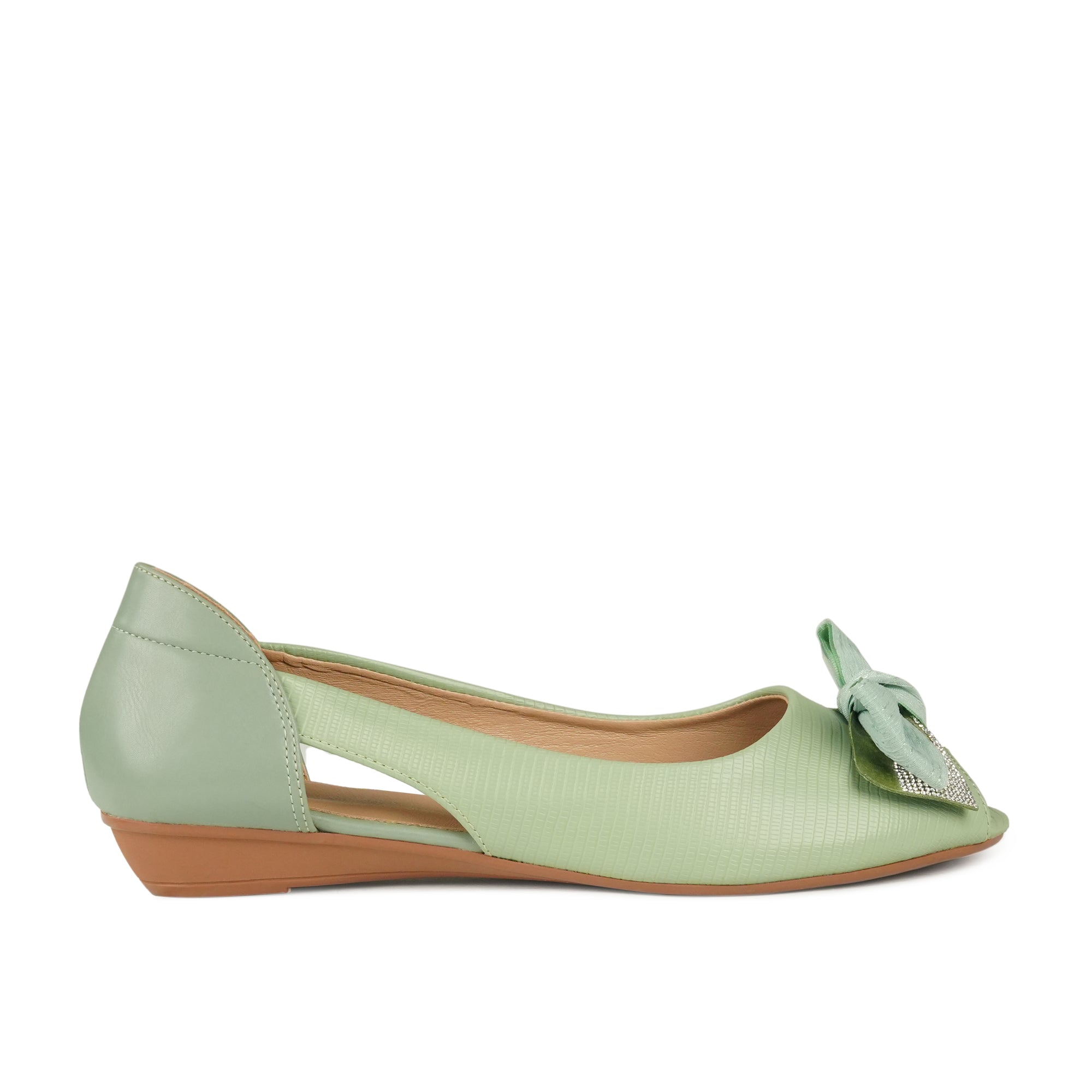 Sage Green Bow Pumps WP16