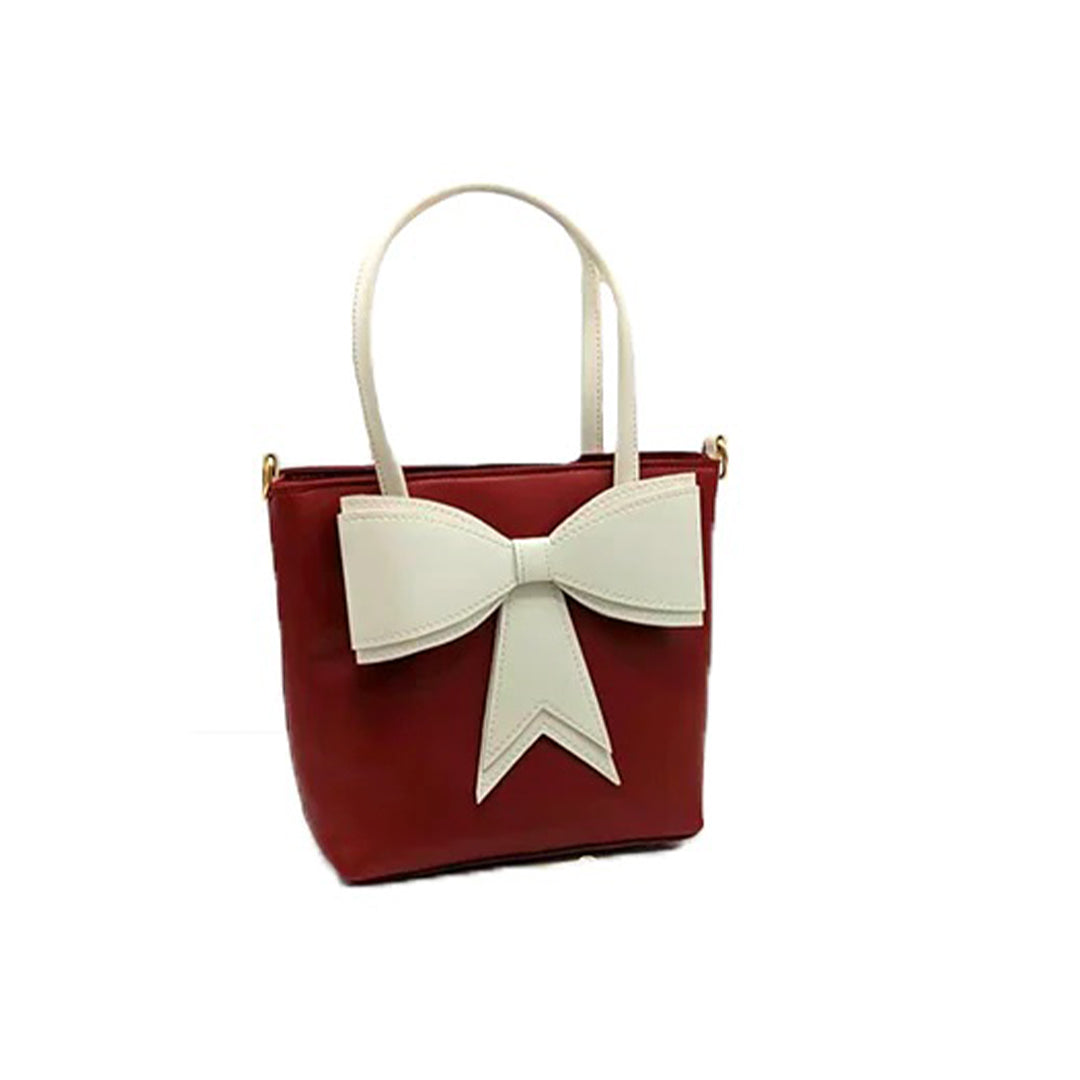 Bow Tote Maroon
