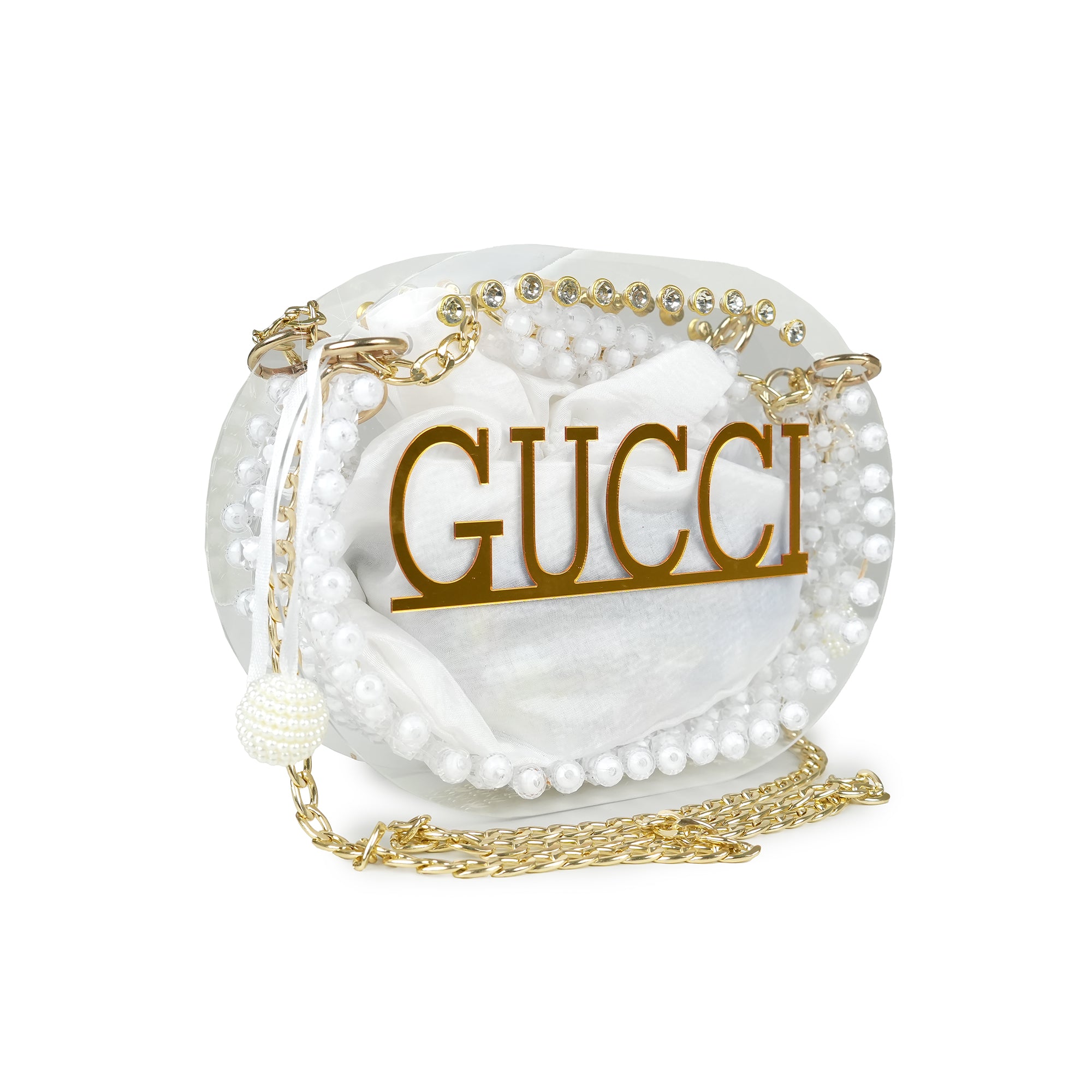 Pearl-Encrusted Gucci-Inspired Clutch