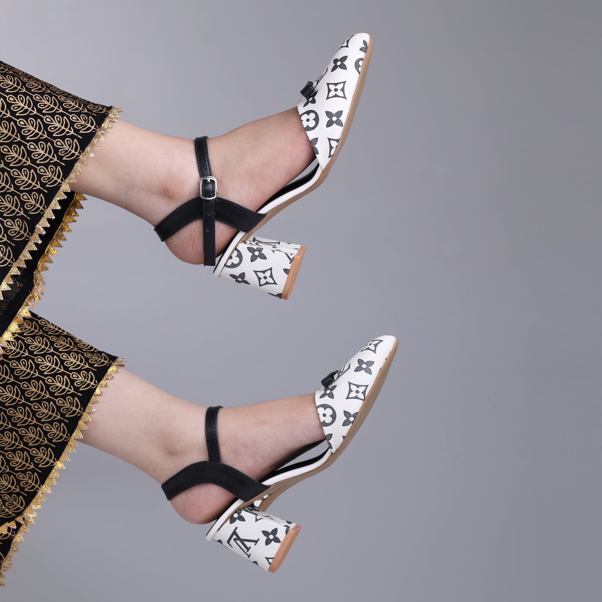 LV Ankle Block Heels WH05