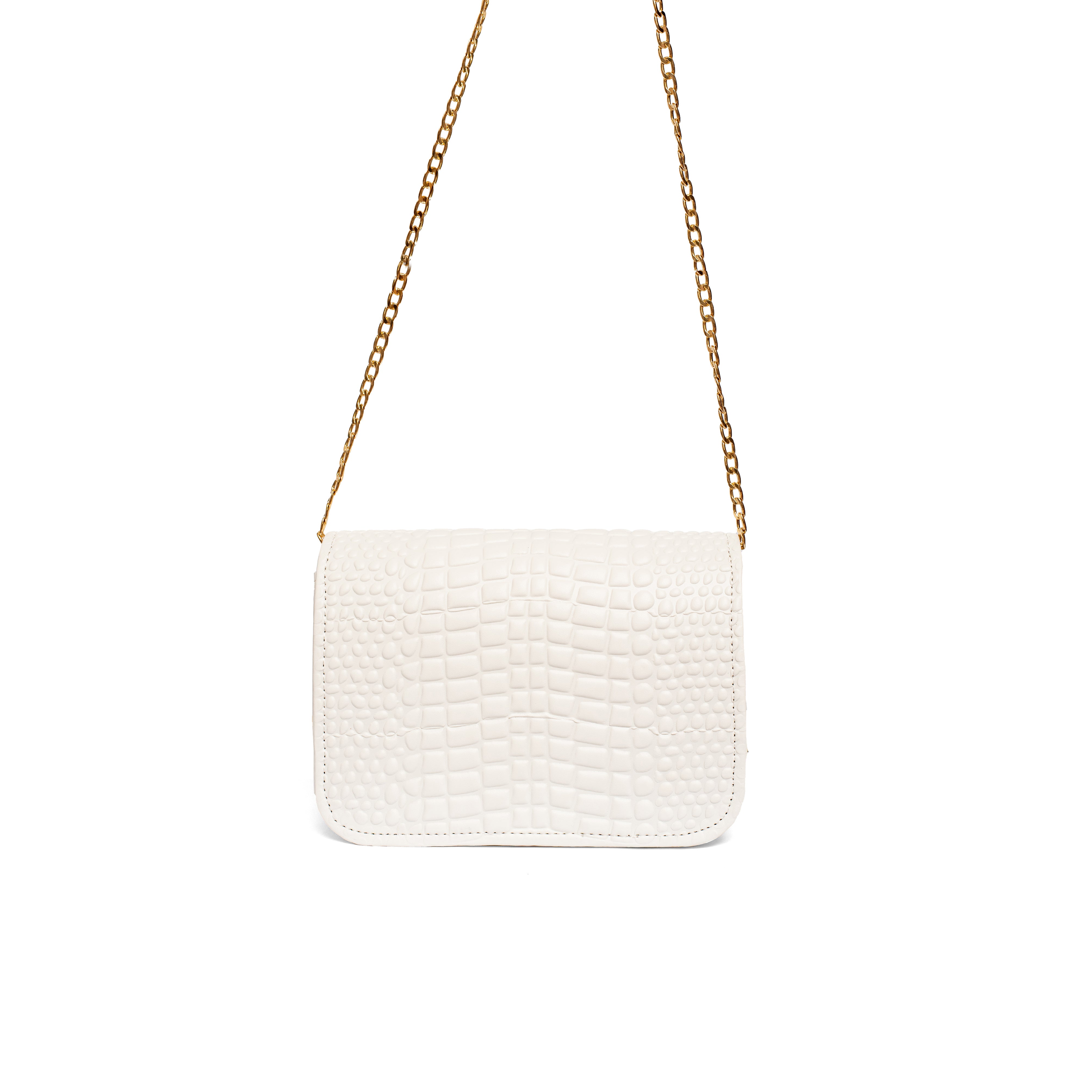 Long Chain Cross Body Bag - White