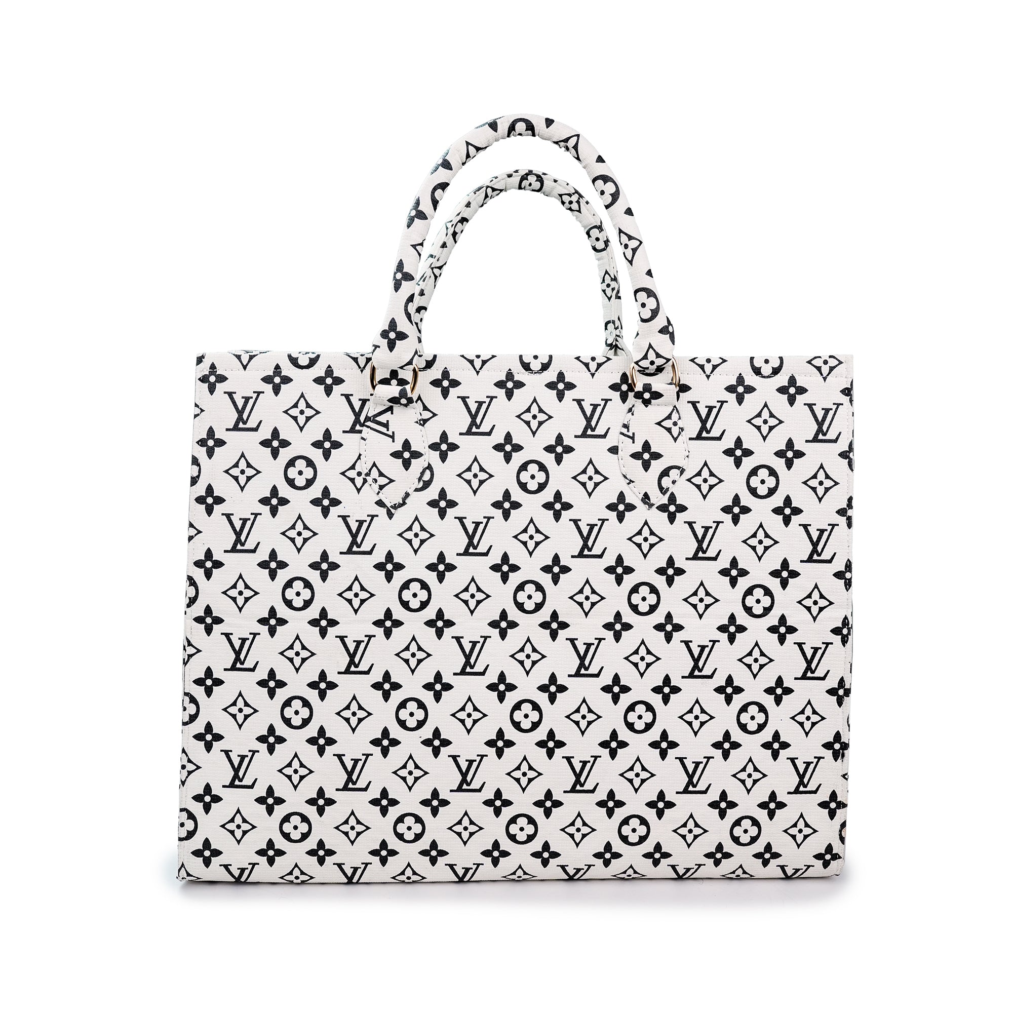 Luxury Monogram White Tote Bag