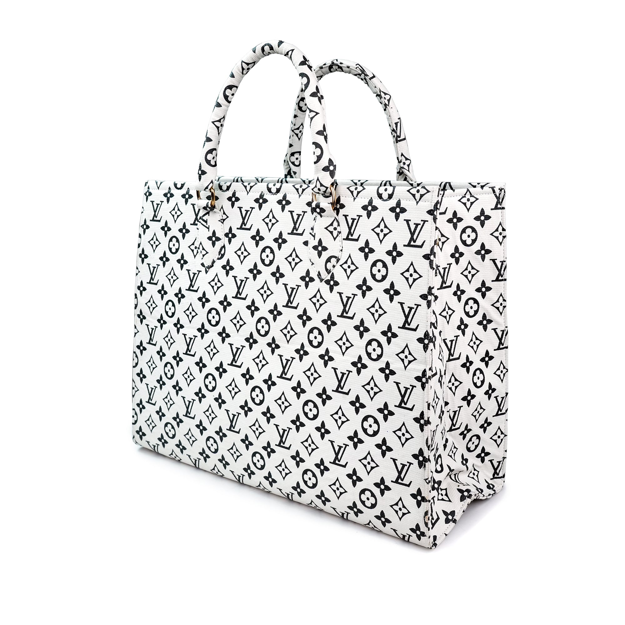 Luxury Monogram White Tote Bag